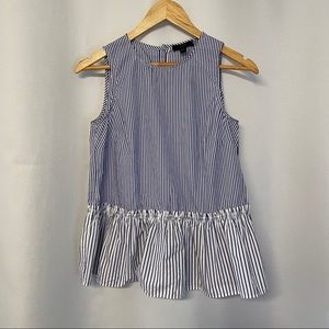 J. Crew Striped Peplum Top